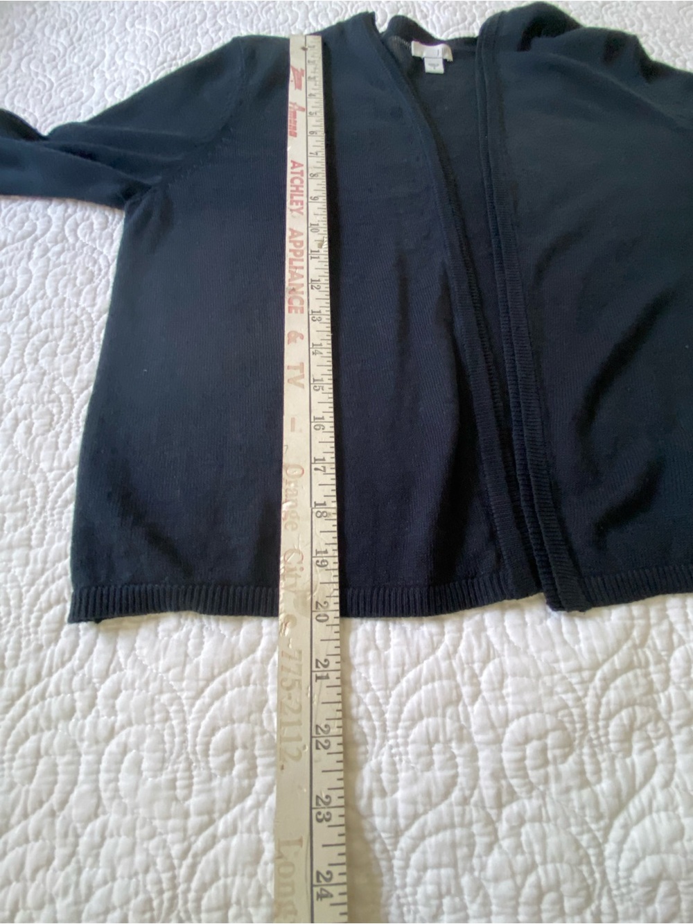 J. Jill Navy Linen Blend Open-Front Cardigan Size Small - Picture 12 of 12